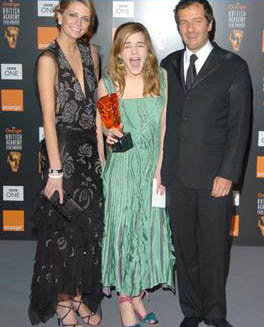 Emma e David Thewlis
Emma Watson e David Thewlis (Professor Remus Lupin) na premiaÃ§Ã£o do Bafta no Reino Unido.
