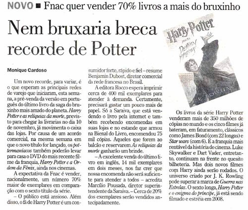 Jornal do Brasil - RJ
15/09/2007
Jornal do Brasil - RJ
15/09/2007