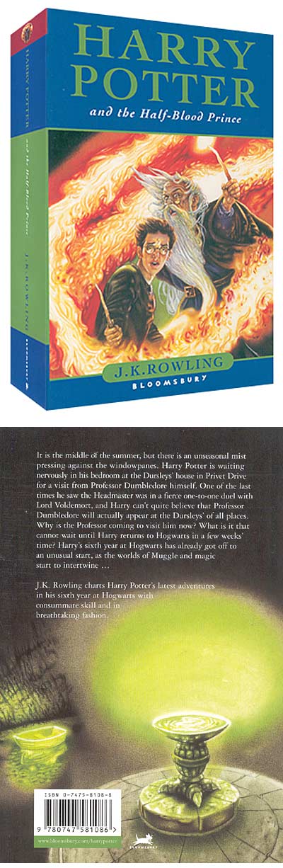 Capa/Verso de Harry Potter e o Enigma do PrÃ­ncipe
