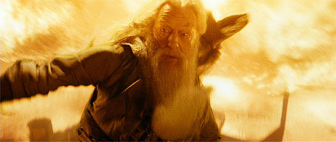 Dumbledore na caverna
